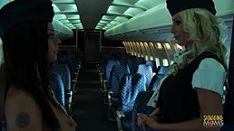 Lustful stewardesses sucking the desirable rods